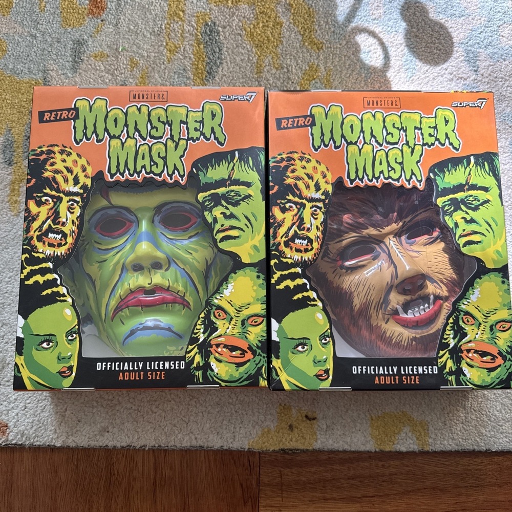 SUPER7 - Retro Monster Mask - Frankenstein & Wolfman - Universal Studios - NEW